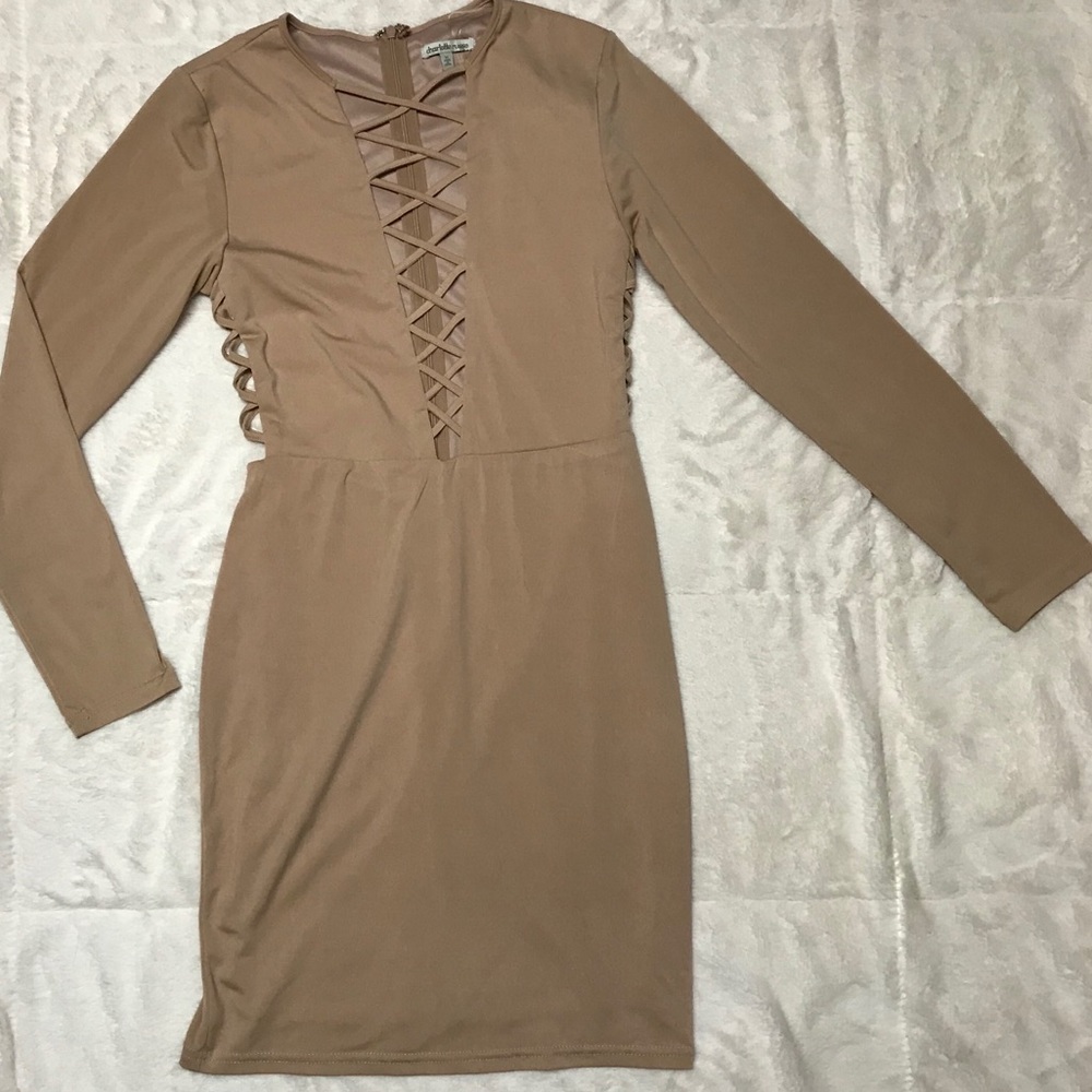 Charlotte Russe Taupe Bodycon Dress